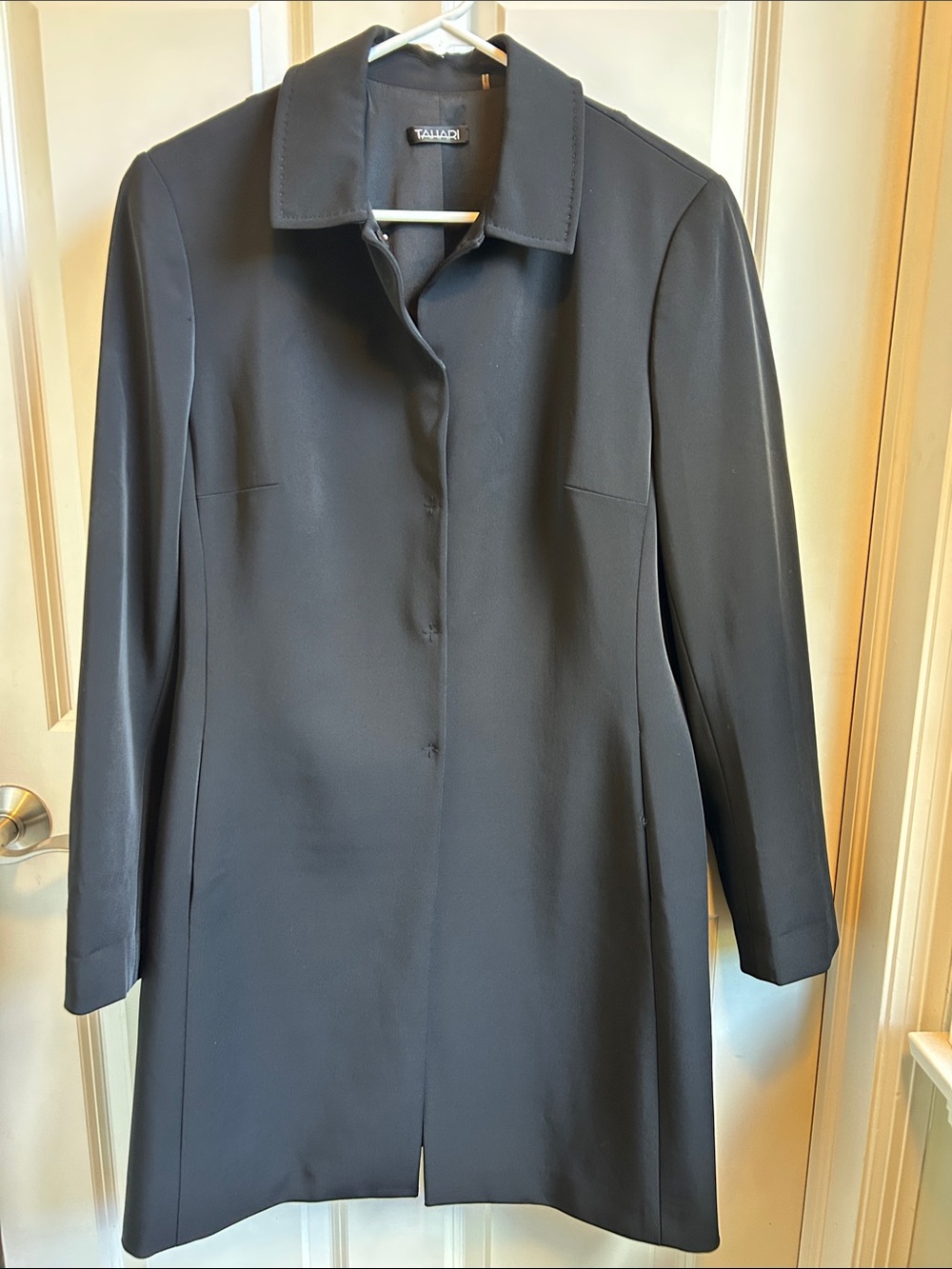 TAHARI Black Women's Long Trench Coat